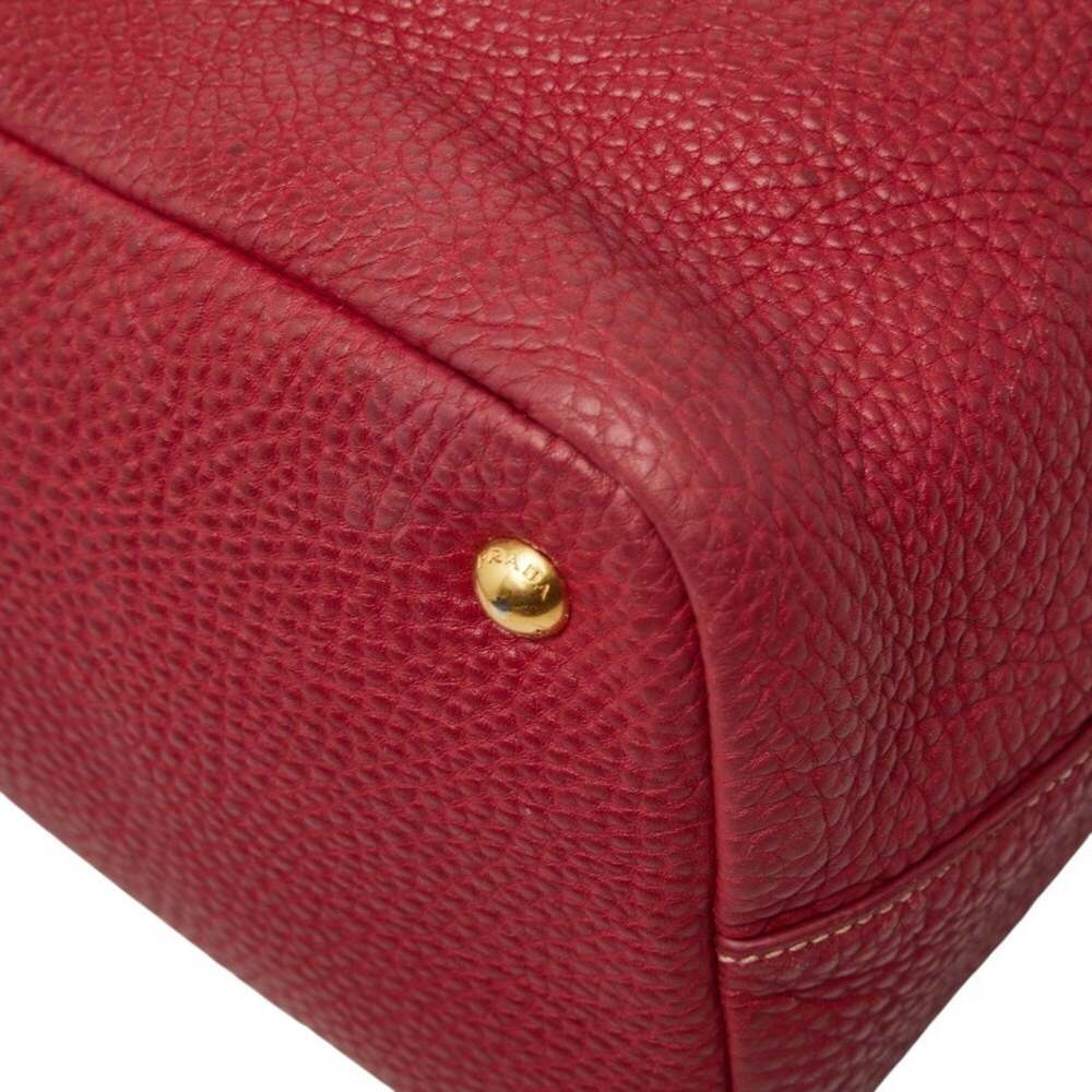 PRADA Red Leather Shoulder Bag - Picture 6 of 15